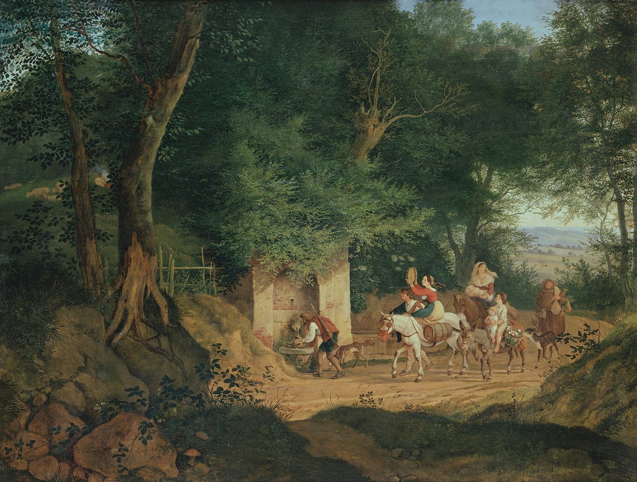The Well in the Wood at Ariccia by Gustav Karl Ludwig Richter