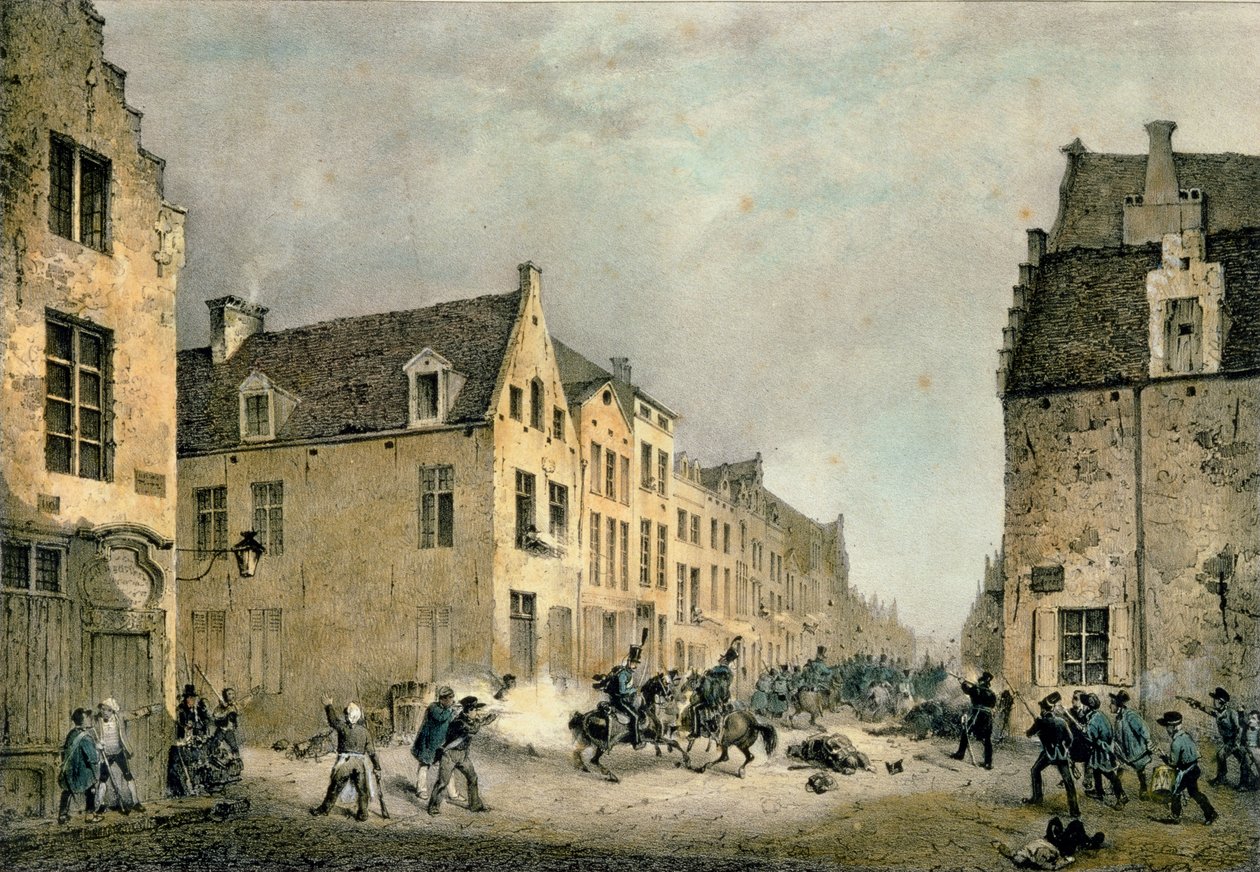 Diversion of a Dutch Division at the Porte de Flandre, Brussels, 23rd September 1830 by Gustave Adolphe Simoneau