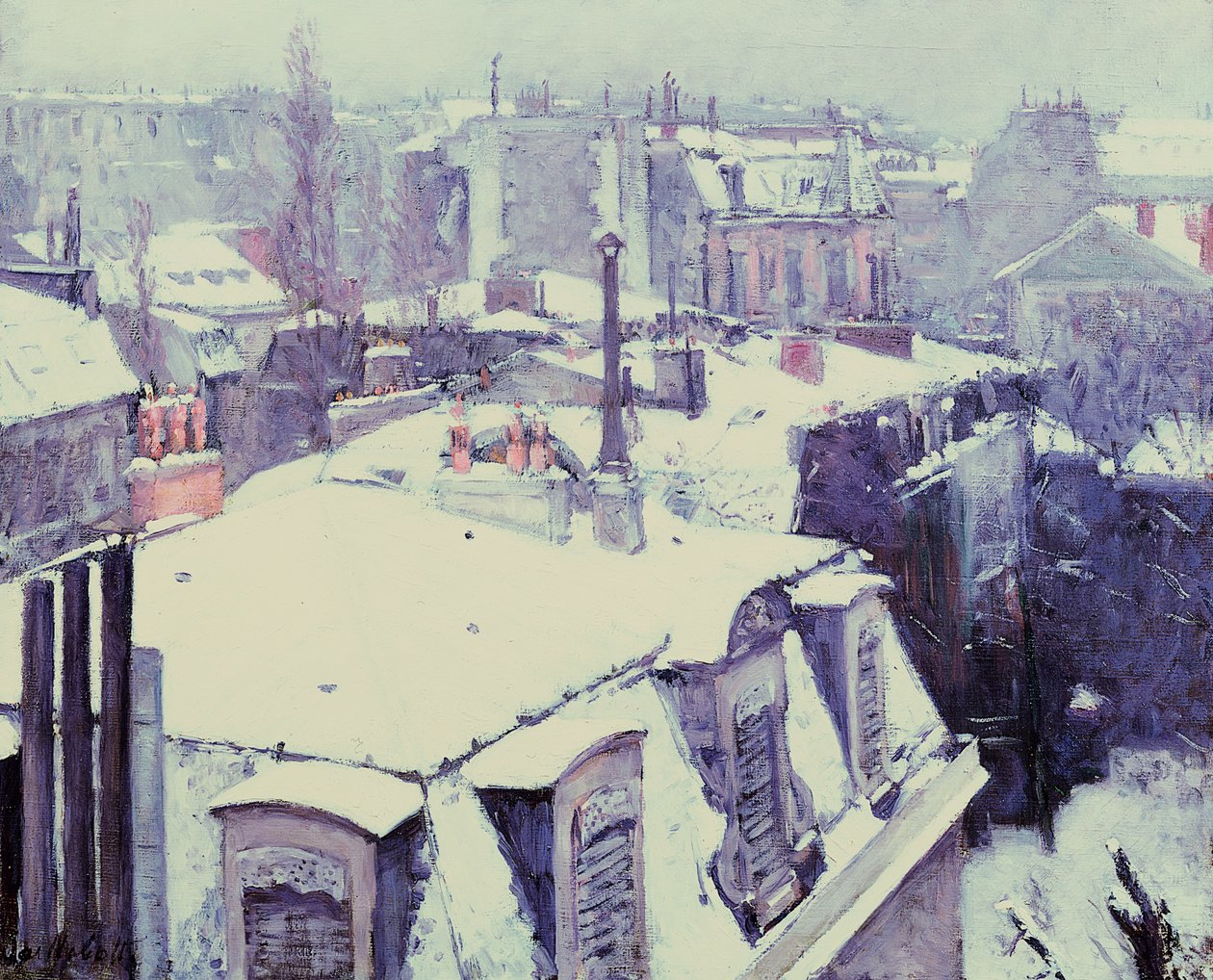 View of Roofs (Snow Effect) or Roofs under Snow, 1878 by Gustave Caillebotte