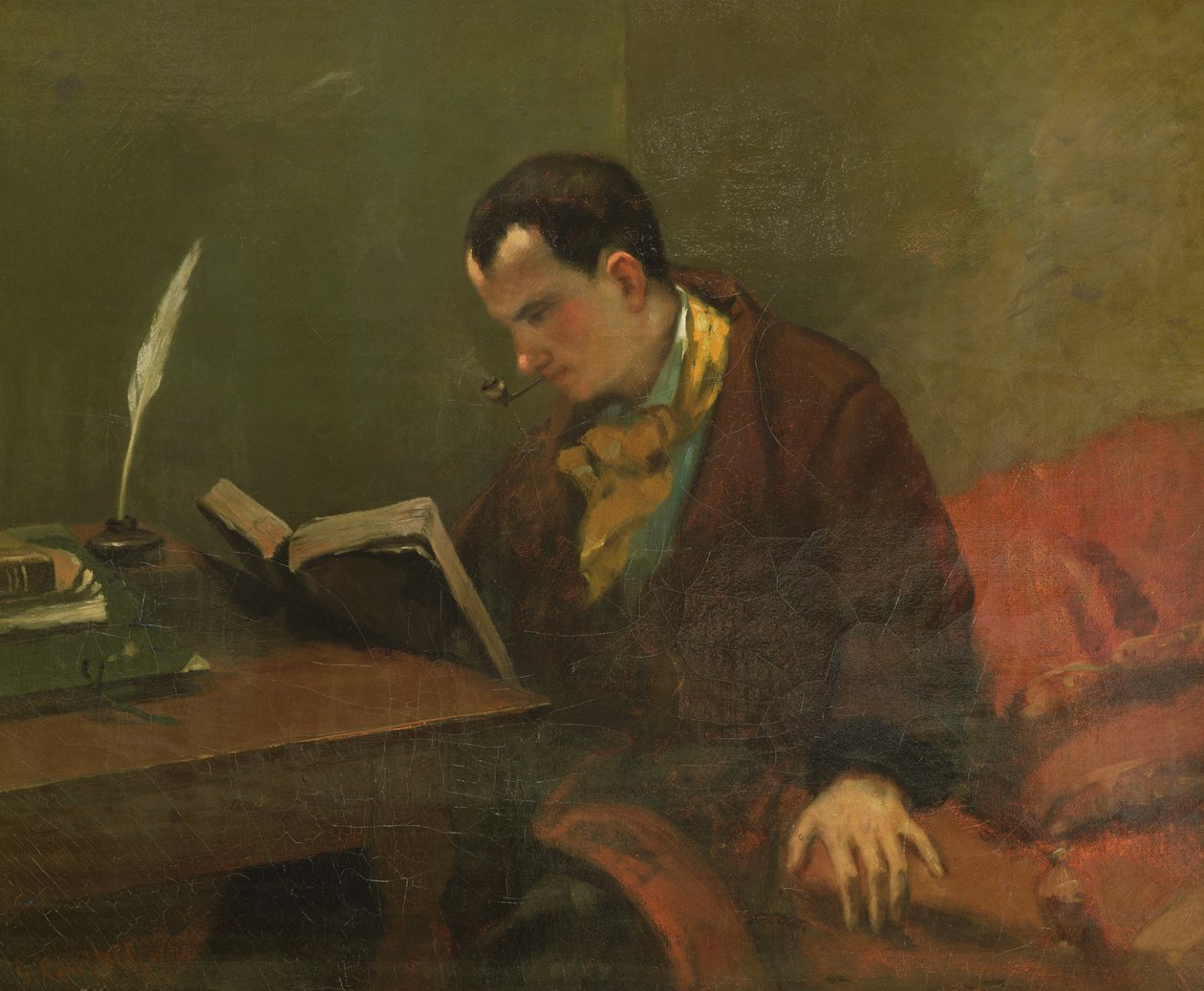 Portrait of Charles Baudelaire, 1847 by Gustave Courbet