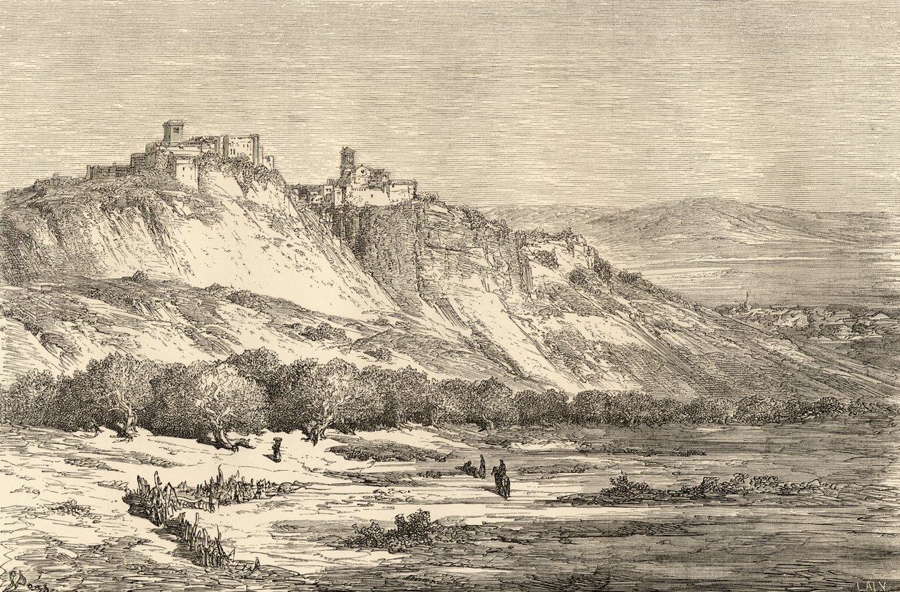 Arcos de la Frontera, Cadiz, illustration from 