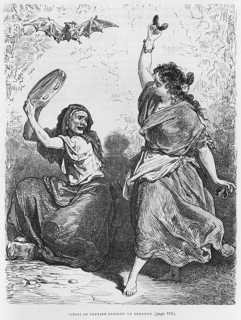 Gitana from Granada dancing the zorongo by Gustave Dore