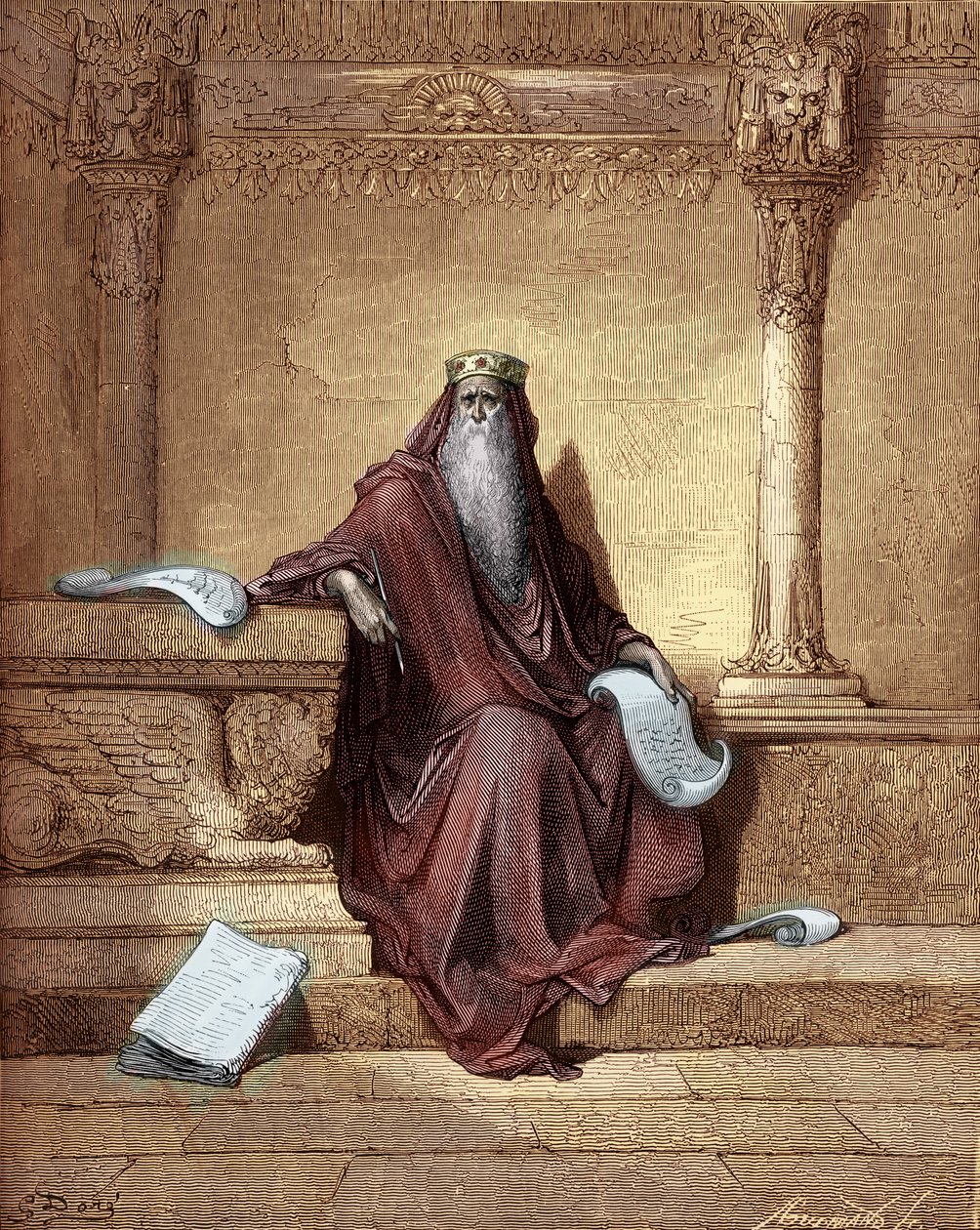 King Solomon, engraving by Gustave Doré - Bible by Gustave Dore