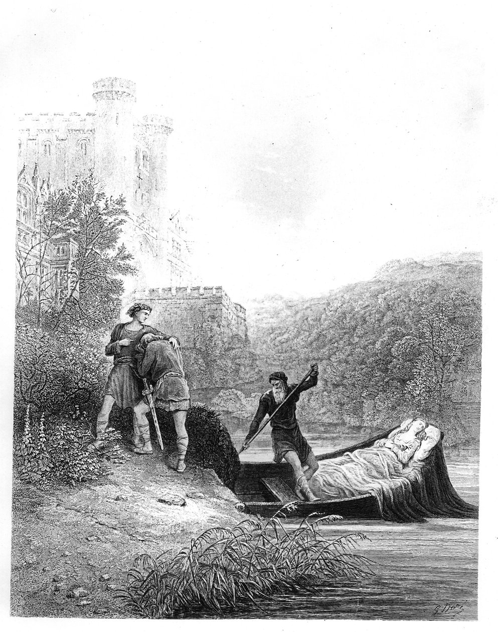 Lancelot looks upon the body of the Lady Elaine by Gustave Dore