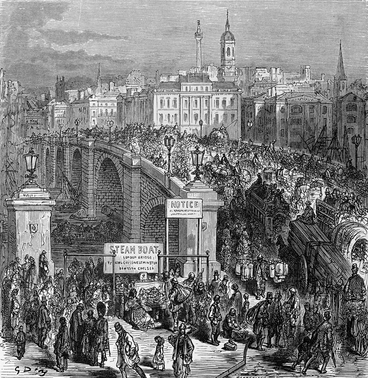 London Bridge, Engraved by Stephane Pannemaker, 1875 by Gustave Dore