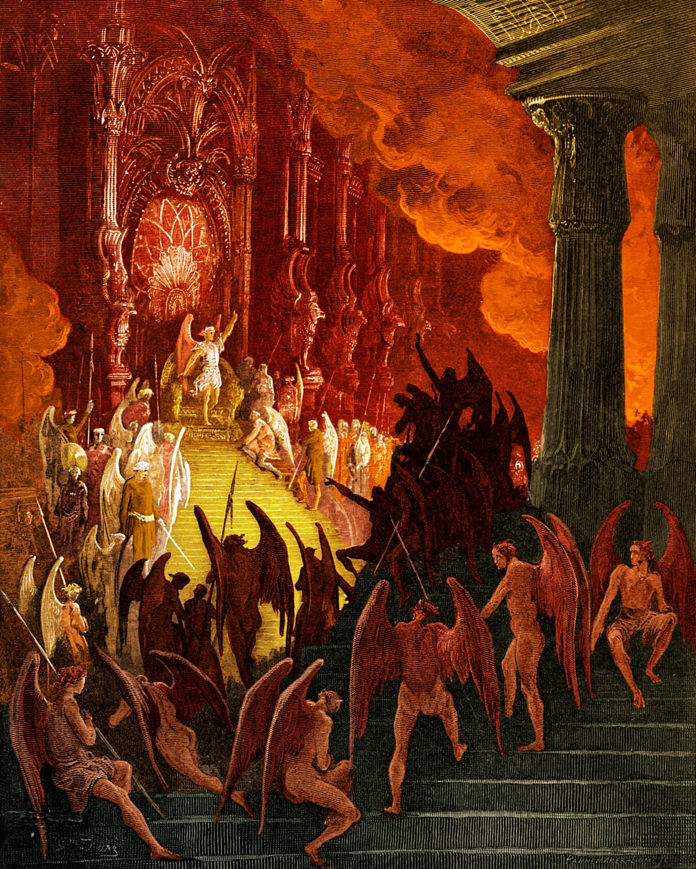 Paradise Lost: Satan in Council, engraving by Gustave Doré by Gustave Dore