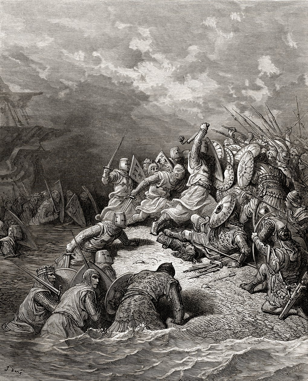 Richard I the Lionheart Delivering Jaffa, Illustration from 