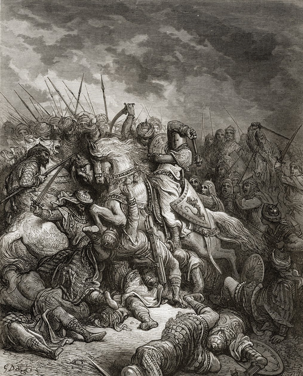 Richard I the Lionheart in Battle at Arsuf in 1191 by Gustave Dore