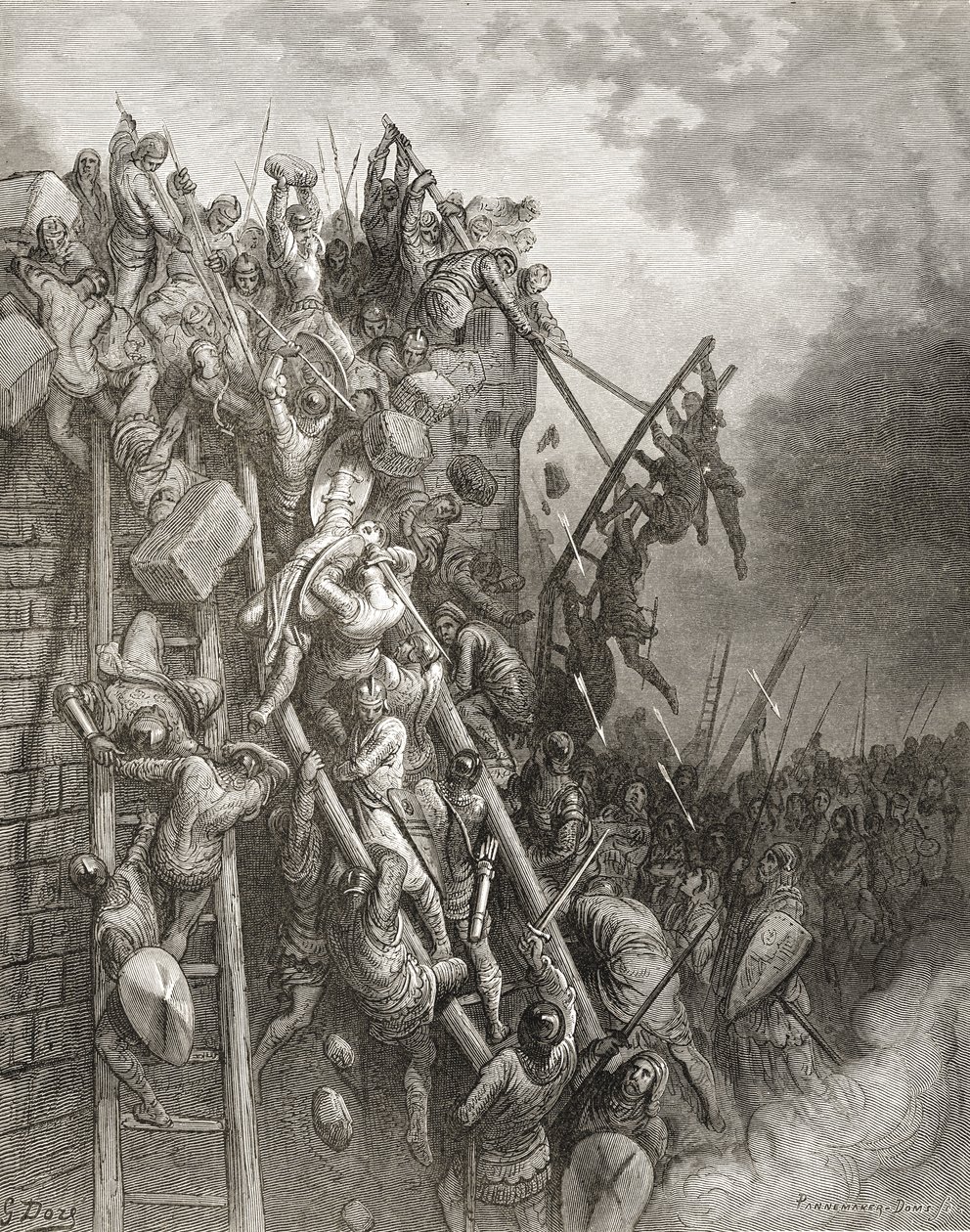 The Army of Priest Volkmar and Count Emocio attack Merseburg, illustration from 