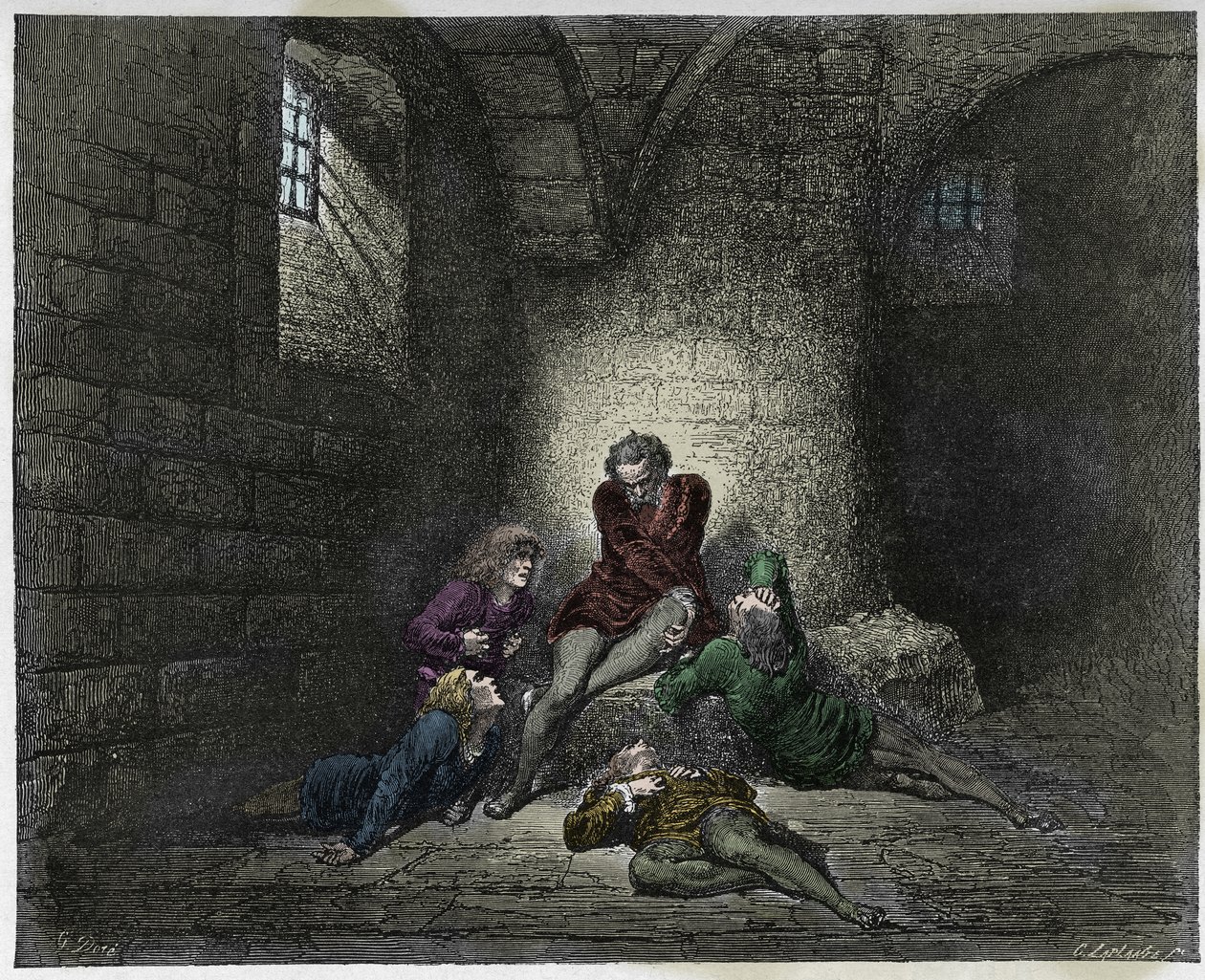 Inferno, Canto 33: Ugolino and his sons immured and starving (illustration from The Divine Comedy) by Gustave after Dore