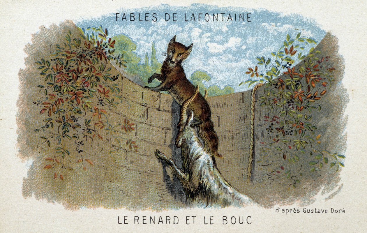 Fables de la Fontaine: The Fox and the Goat - According to Gustave Doré by Gustave (after) Dore