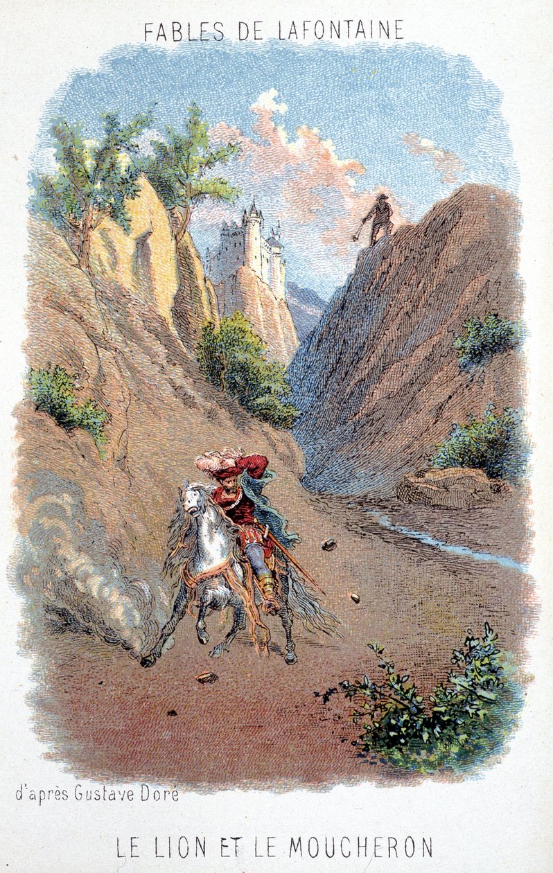 Fables from La Fontaine: The Lion and Le Moucheron, after Gustave Doré by Gustave (after) Dore