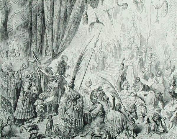 The Court of the King of Serendib by Gustave (after) Dore