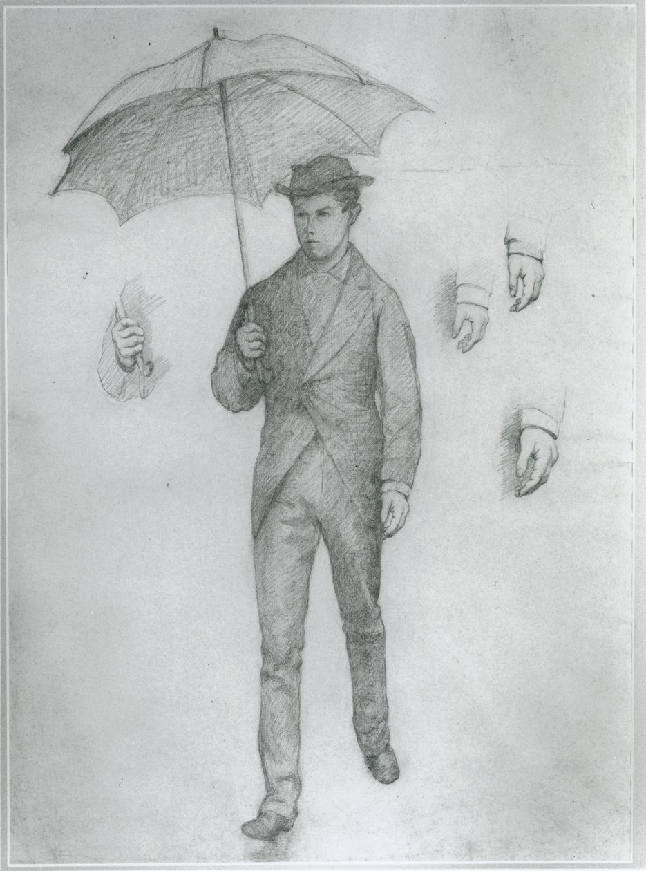 Study for Young Man with Umbrella by Gustave Caillebotte