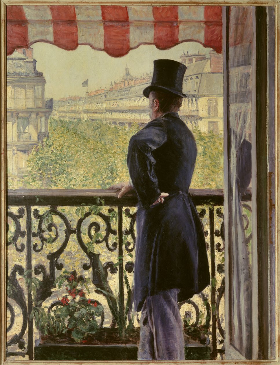 The man on the balcony by Gustave Caillebotte