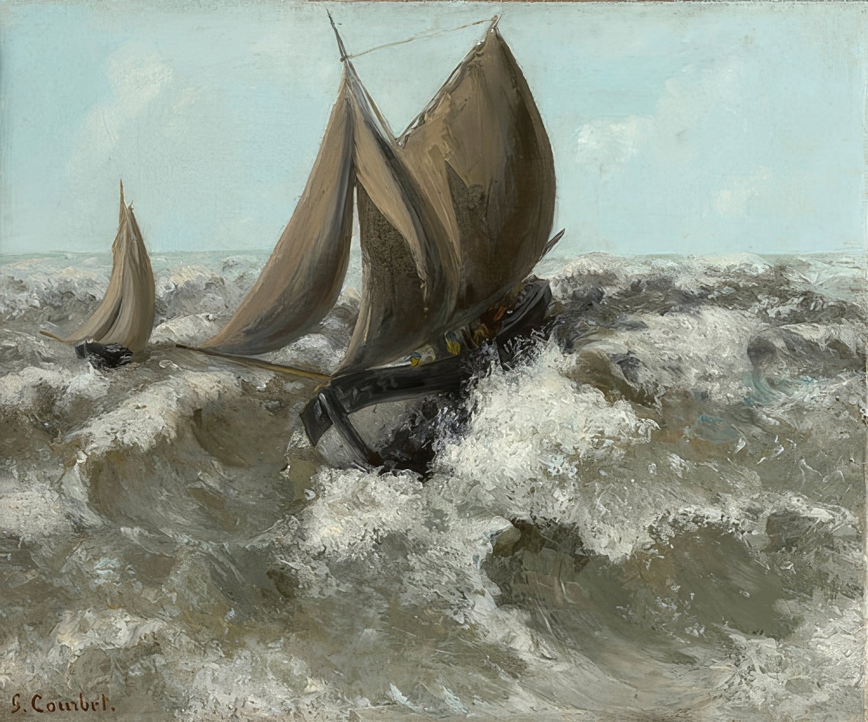 The Sailboat (Seascape). Around 1869 by Gustave Courbet
