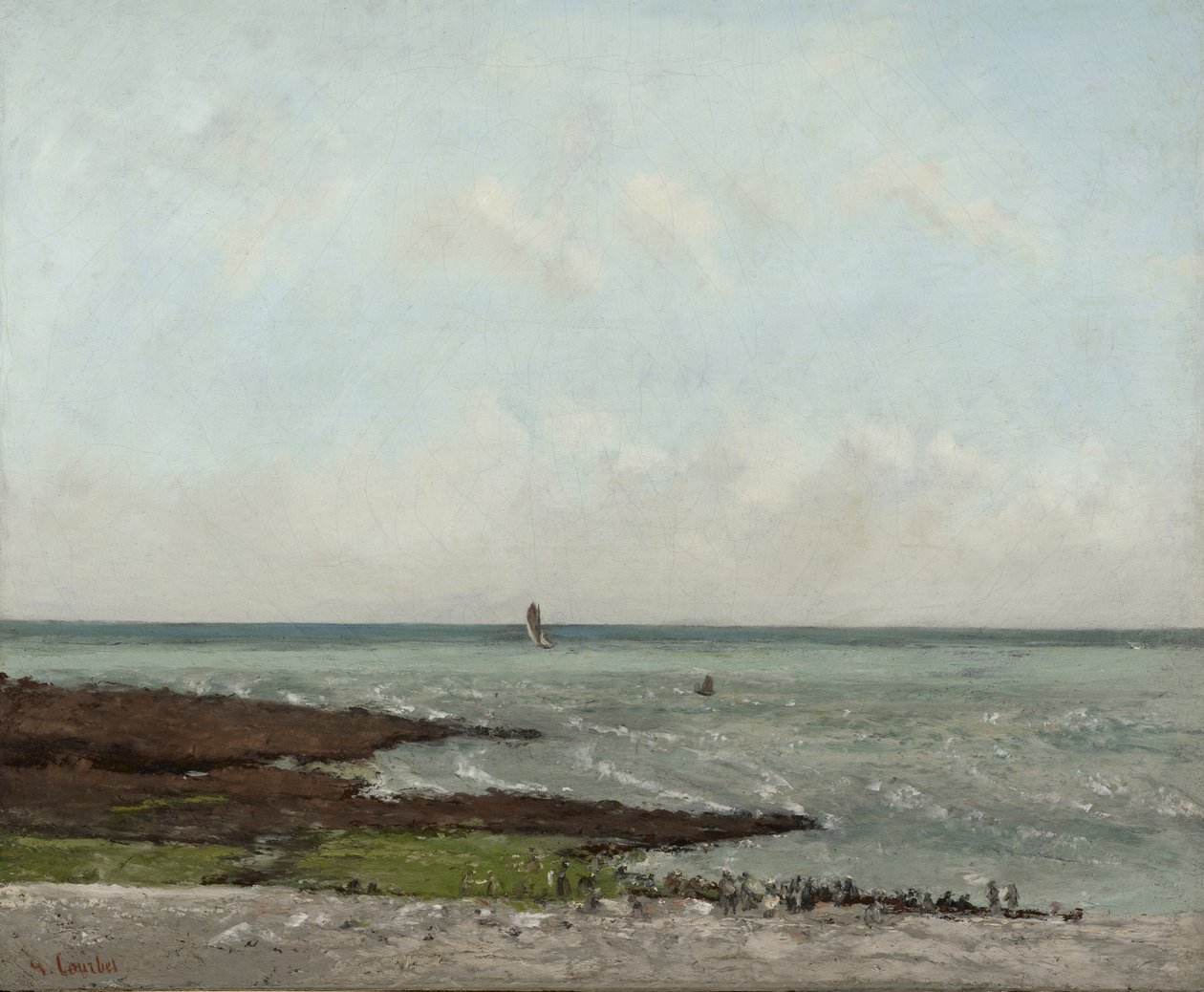 Laundresses at Low Tide, Étretat by Gustave Courbet