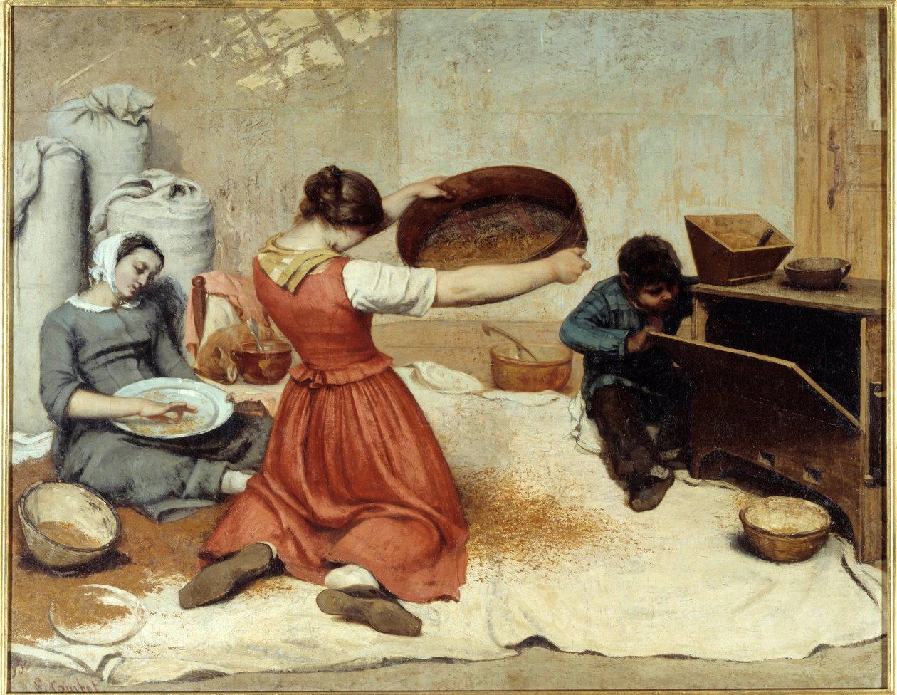 The Wheat Sifters by Gustave Courbet