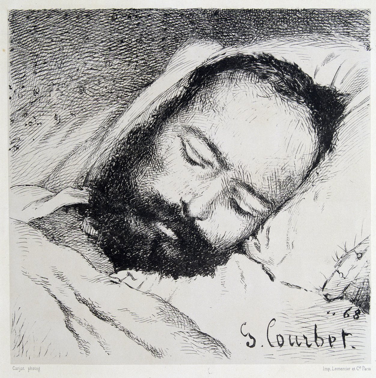 Mortuary portrait of Proudhon, 20/01/1865 - by Gustave Courbet by Gustave Courbet