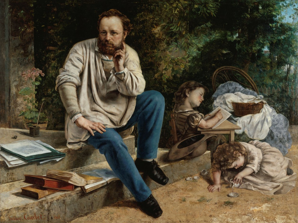 Pierre-Joseph Proudhon and his children, 1865 by Gustave Courbet