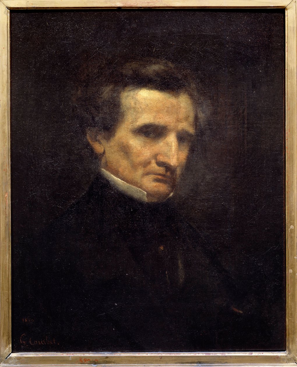 Portrait of Hector Berlioz, French Composer by Gustave Courbet