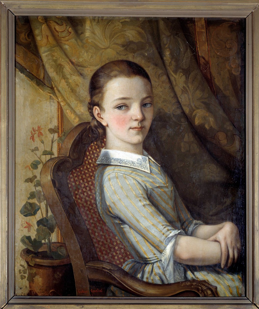 Portrait of Juliette Courbet, sister of the artist by Gustave Courbet