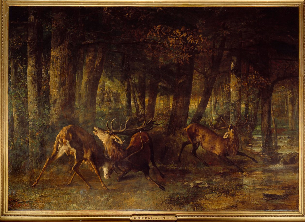 Spring Rut, Deer Fight by Gustave Courbet