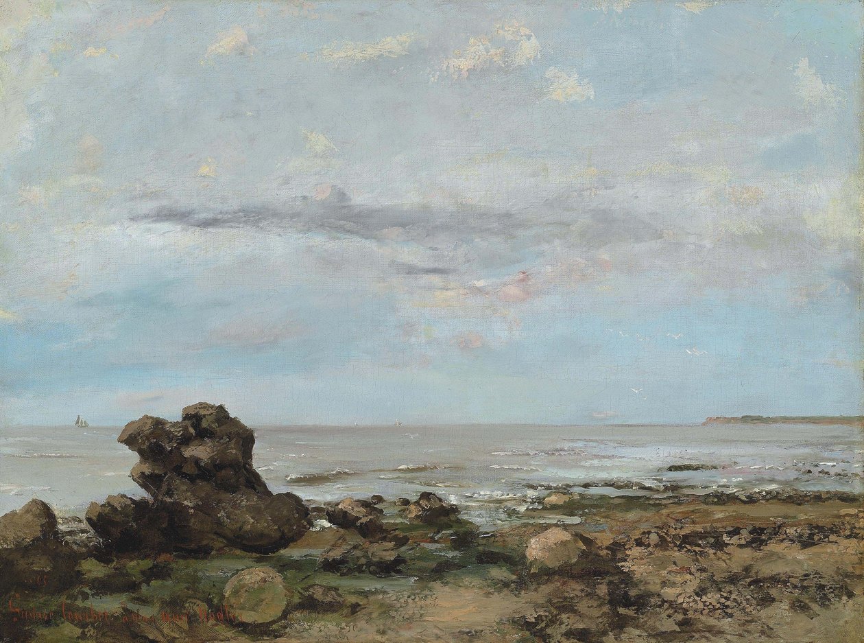 The Beach at Trouville by Gustave Courbet