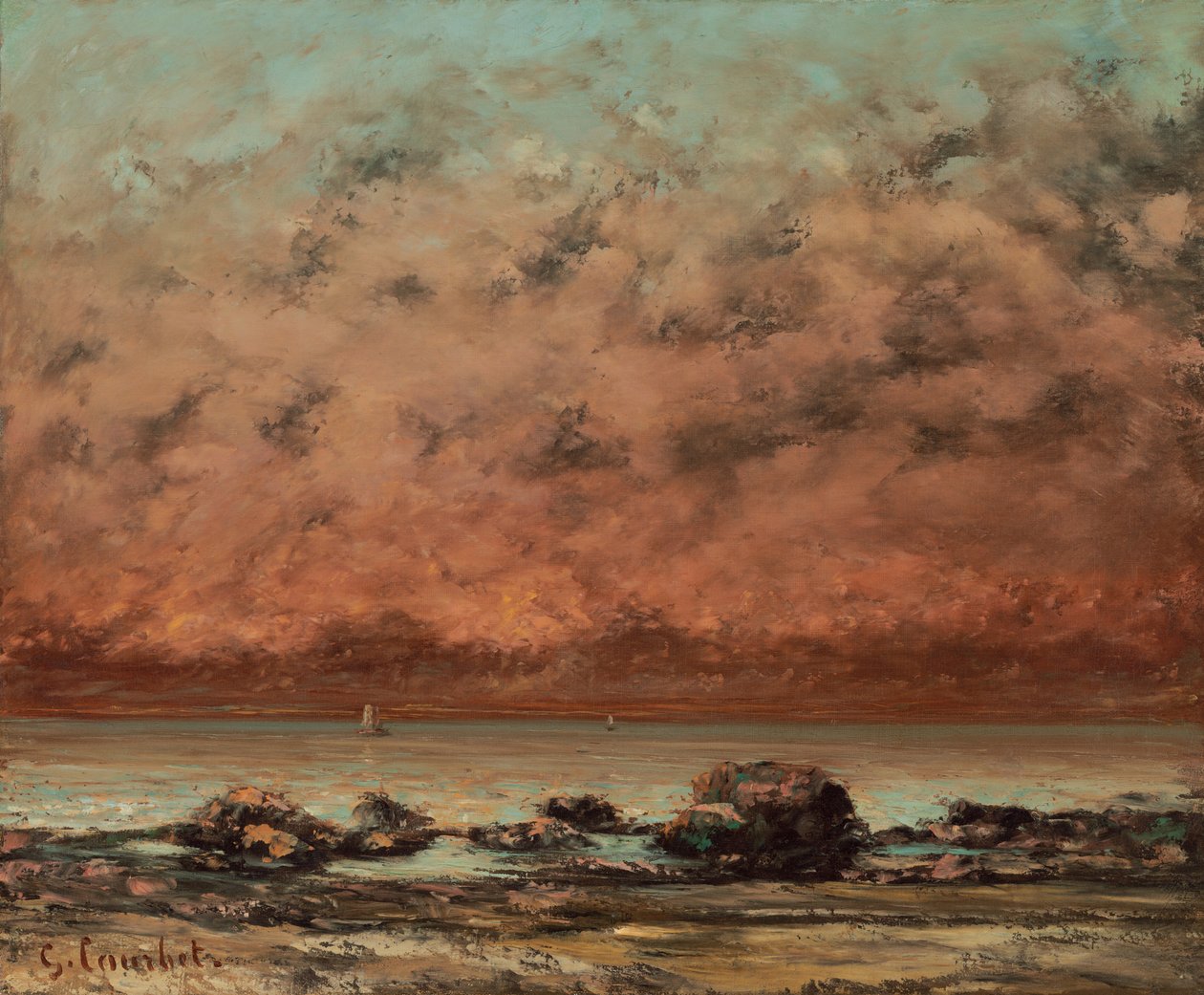 The Black Rocks at Trouville by Gustave Courbet