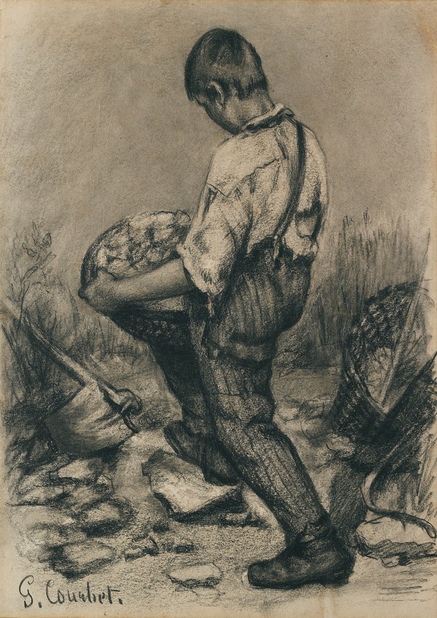 Young Stone Breaker by Gustave Courbet