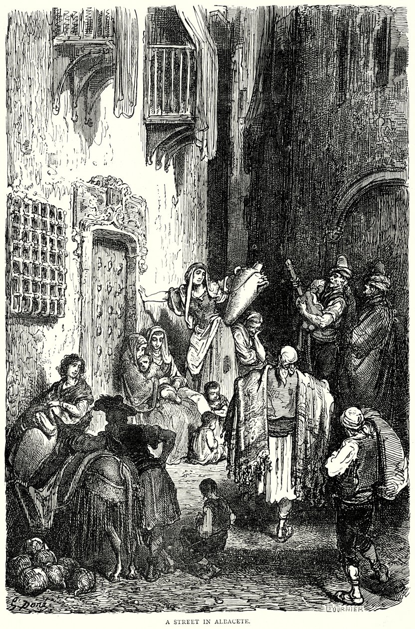 A Street in Albacete by Gustave Dore