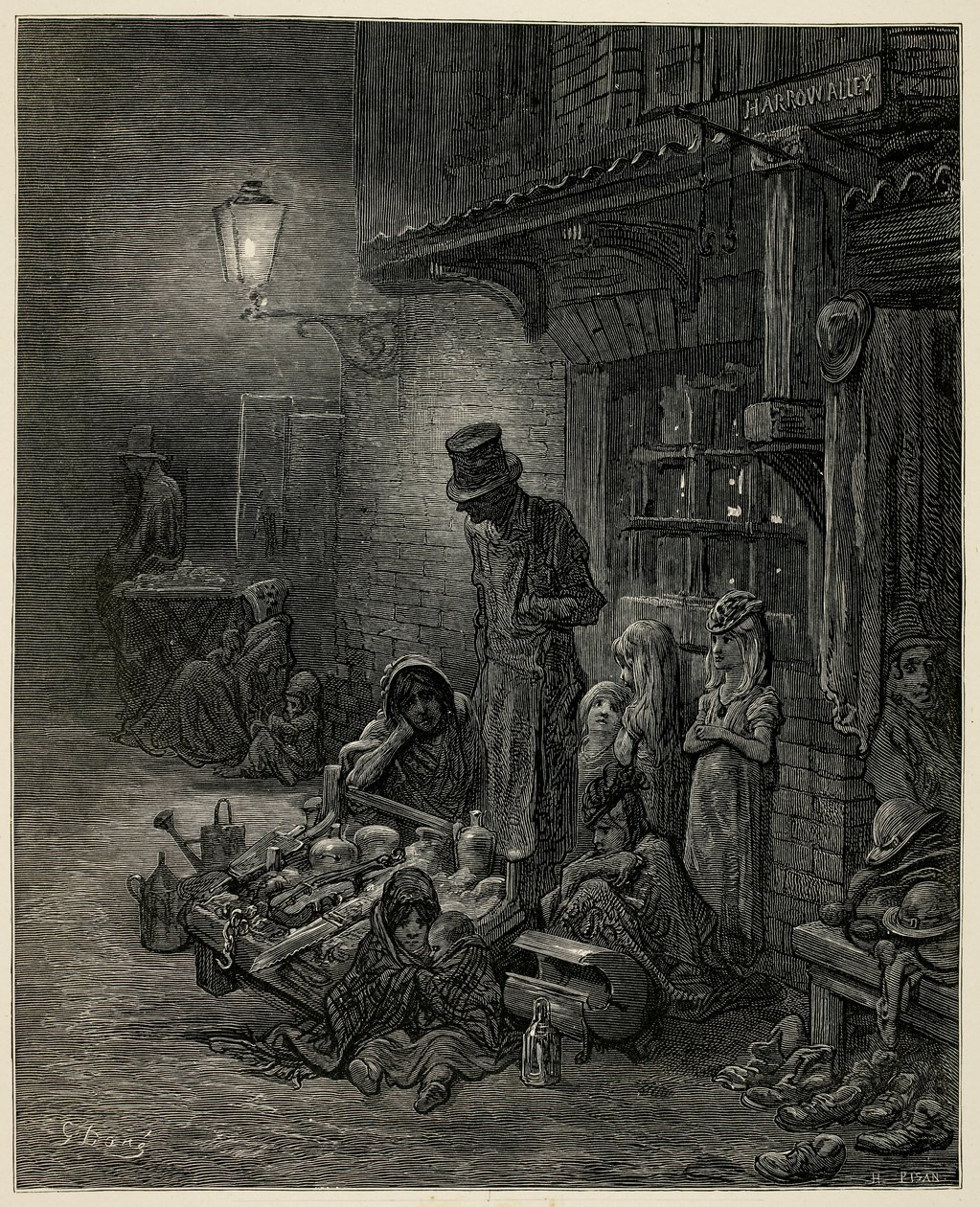 A Poor Family with Their Belongings by Gustave Dore