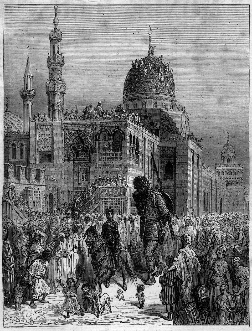 All the people ran to see the giant demesure Illustration of the poem 