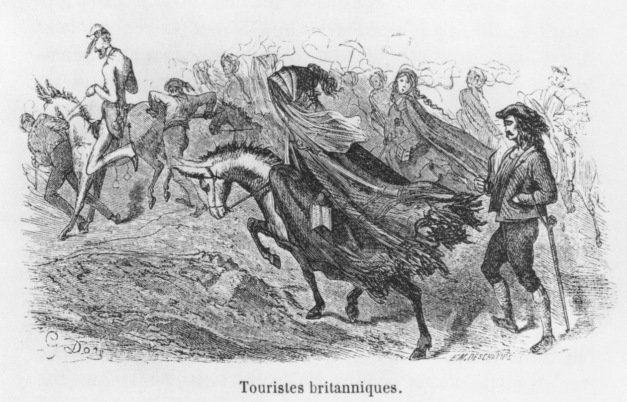 British tourists, illustration from 