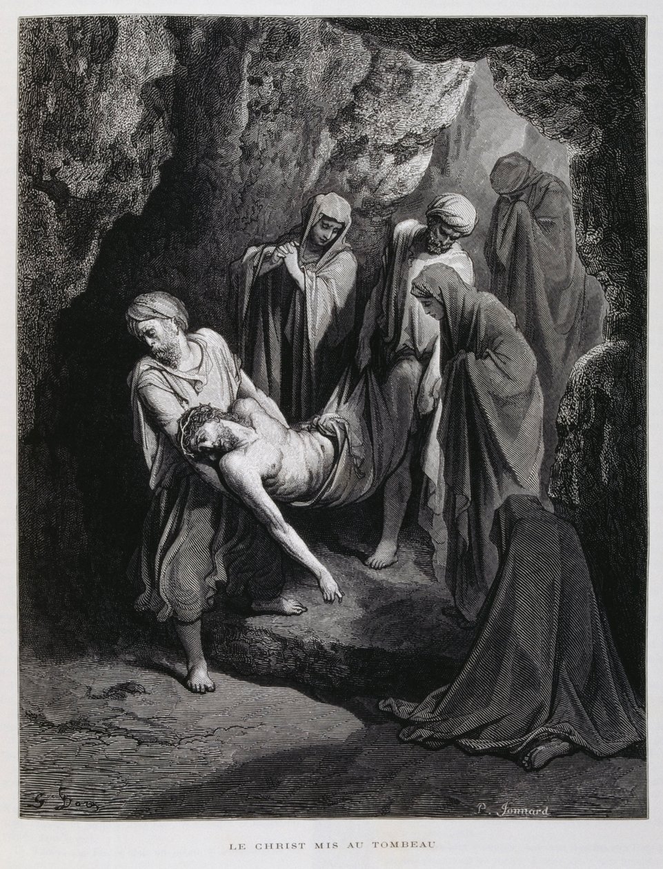 Christ taken to the tomb, Illustration from the Dore Bible by Gustave Dore