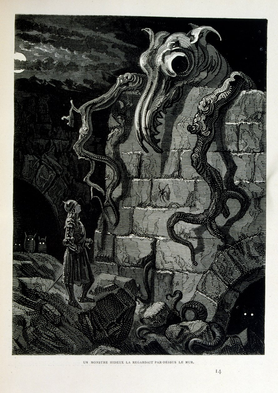 Croque-Mitaine; 1863 Illustration by Gustave Dore (1832–1883); French Artist, Printmaker, Illustrator. Croque-Mitaine (The Bogeyman) a Maleficent Character Presented to Children to Scare Them and Thus Make Them Wiser by Gustave Dore