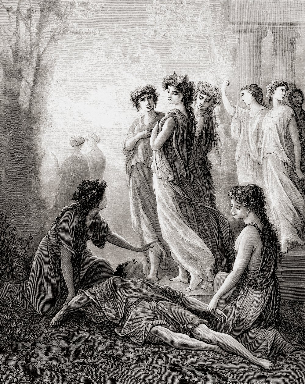 Daphnis et Alcimadure, from a late 19th century edition of Fables de La Fontaine by Gustave Dore