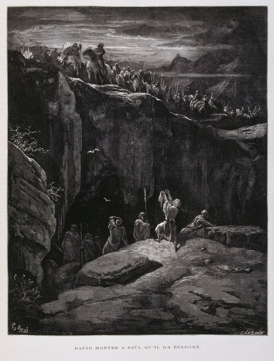 David Offers His Sword in Loyalty to Saul King of Israel (Illustration from the Dore Bible) by Gustave Dore