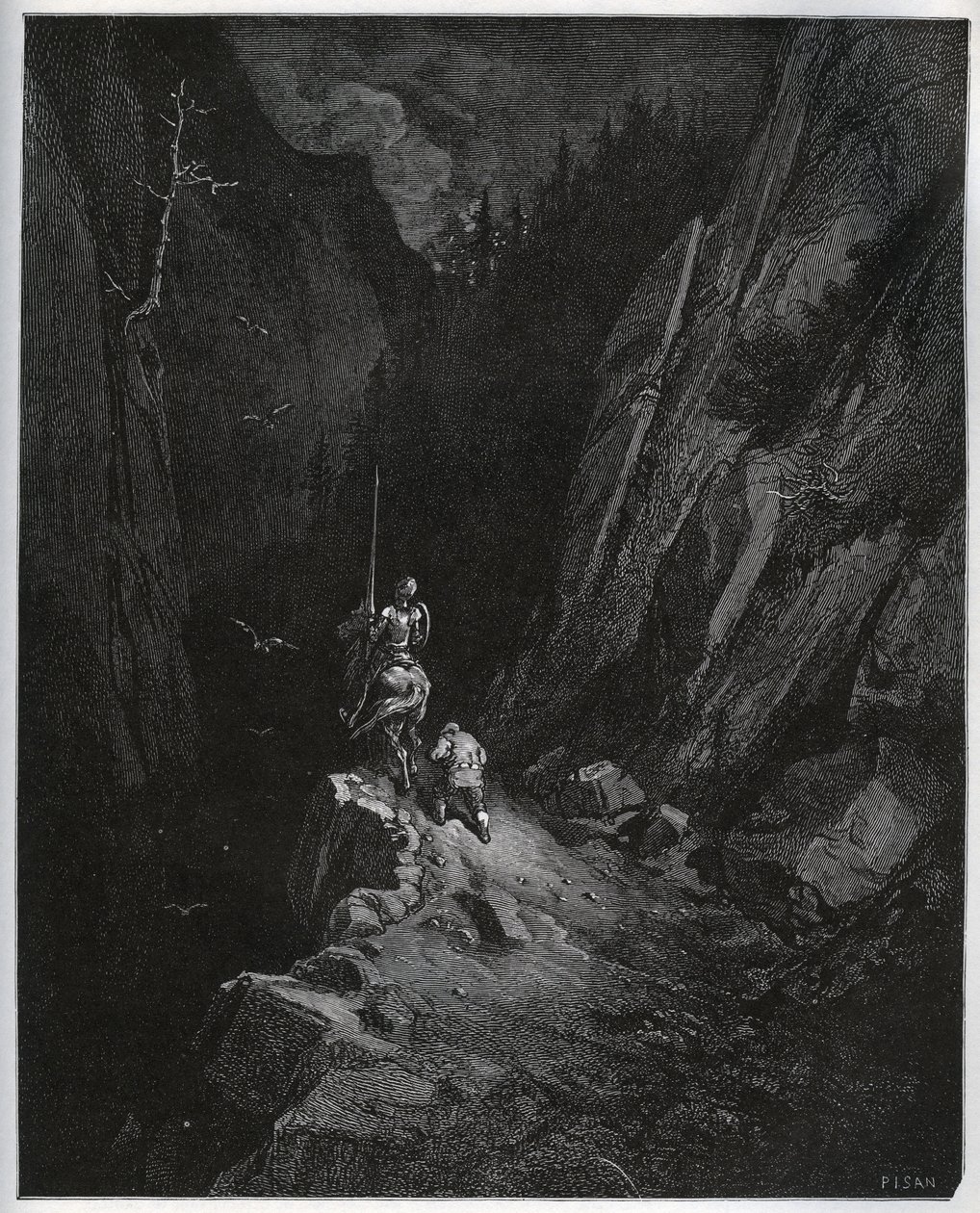 Don Quixote and Sancho Panza Sink into Sierra Morena by Gustave Dore