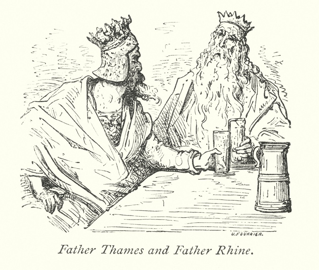 Father Thames And Father Rhine by Gustave Dore
