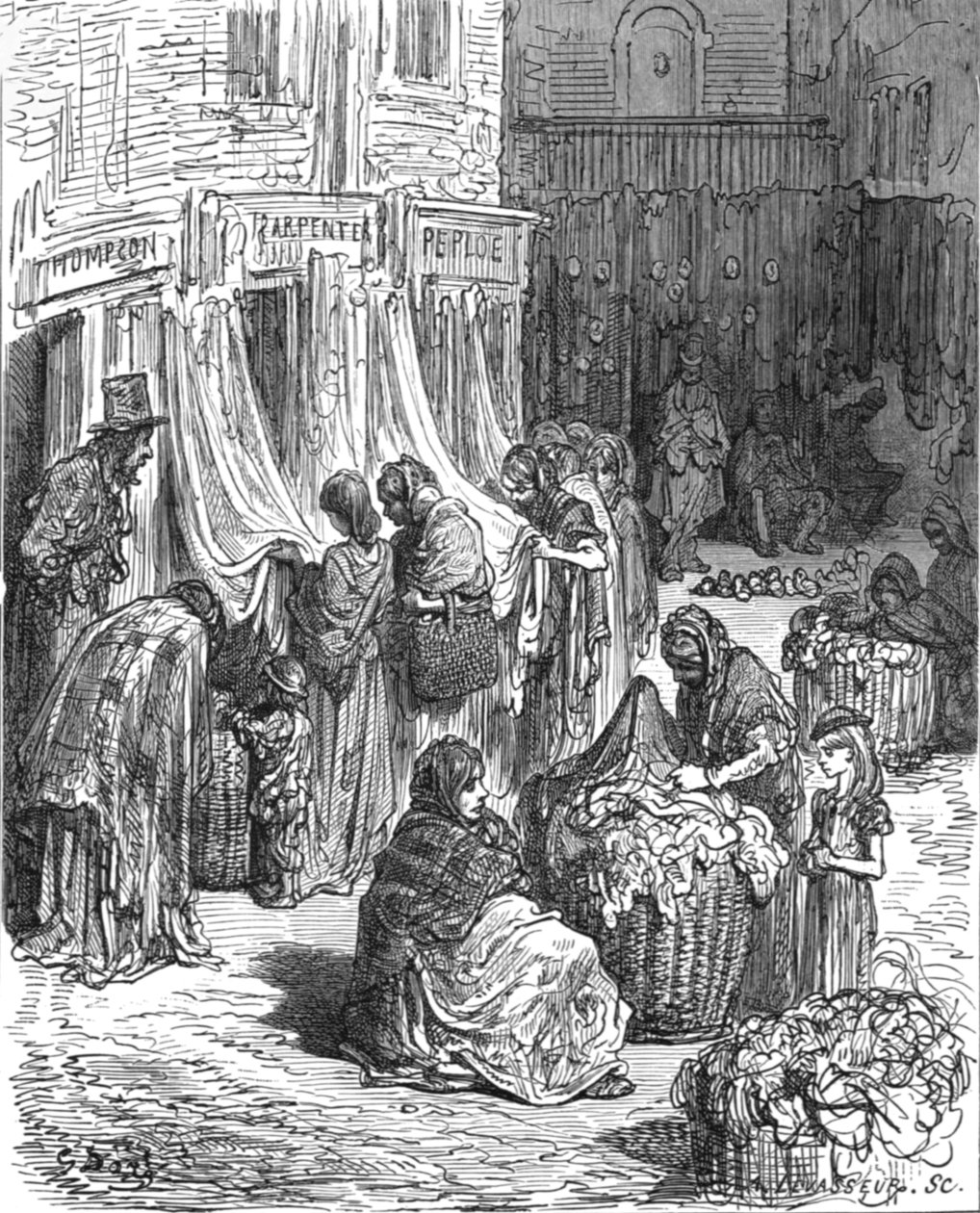 Gloucester Street, New Cut-Old Clothes Mart by Gustave Dore