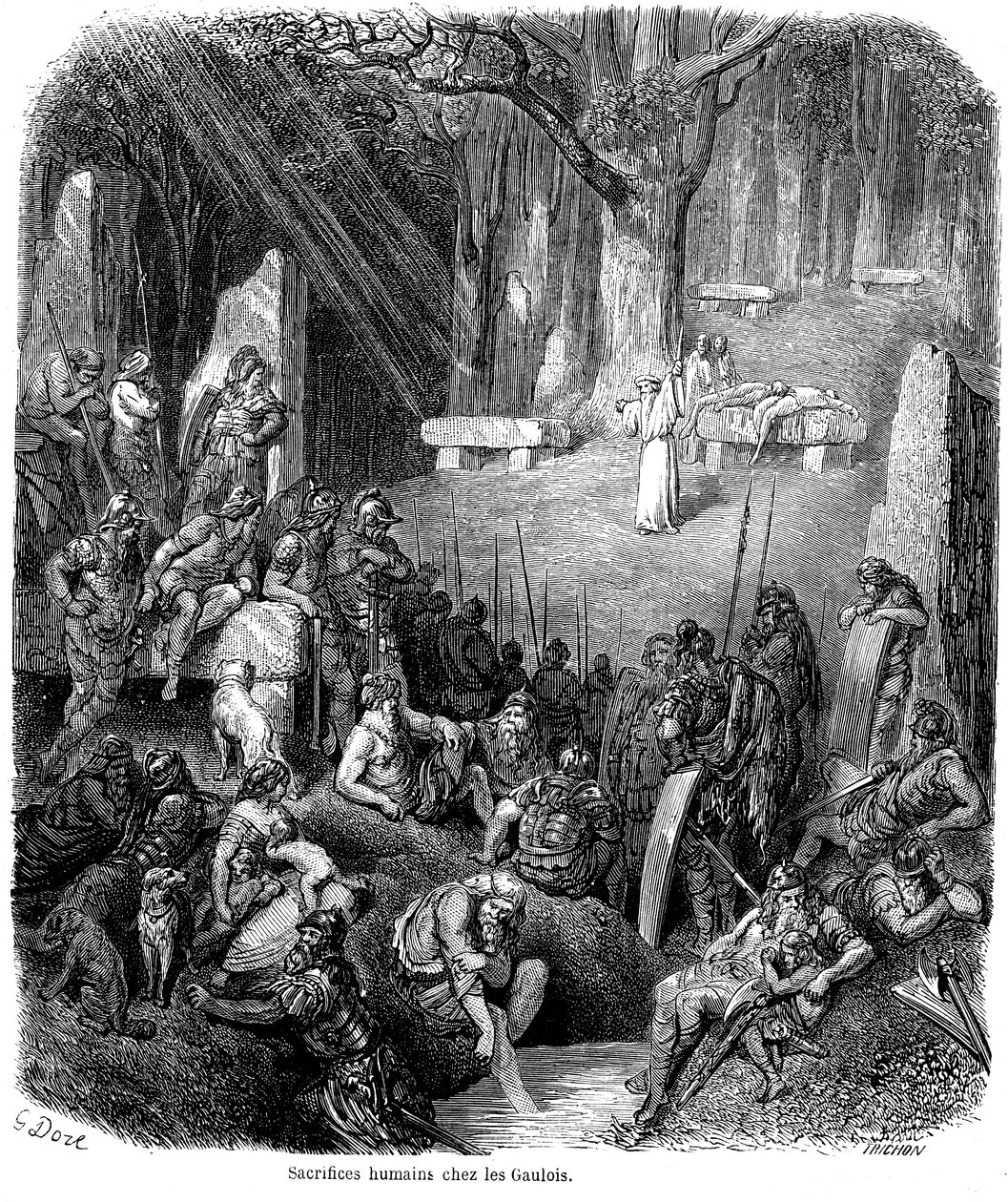 Human sacrifice among the Gauls (engraving by Gustave Dore) by Gustave Dore
