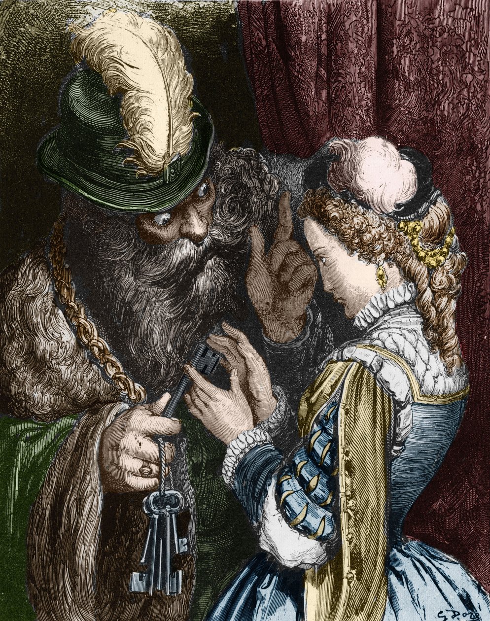 Illustration for Bluebeard by Charles Perrault, 1893 by Gustave Dore