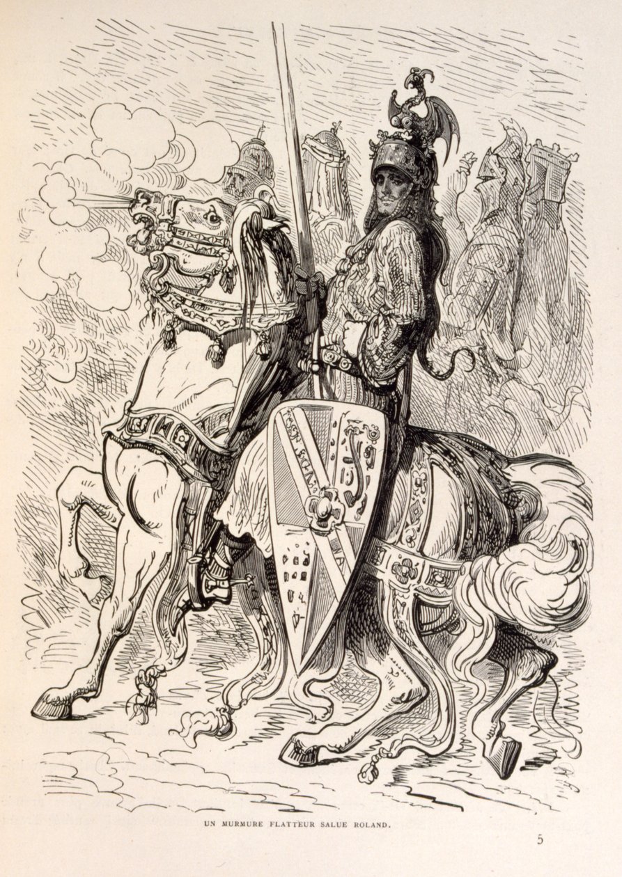 Illustration of Roland on Horseback from La Légende de Croque-Mitaine by Gustave Dore