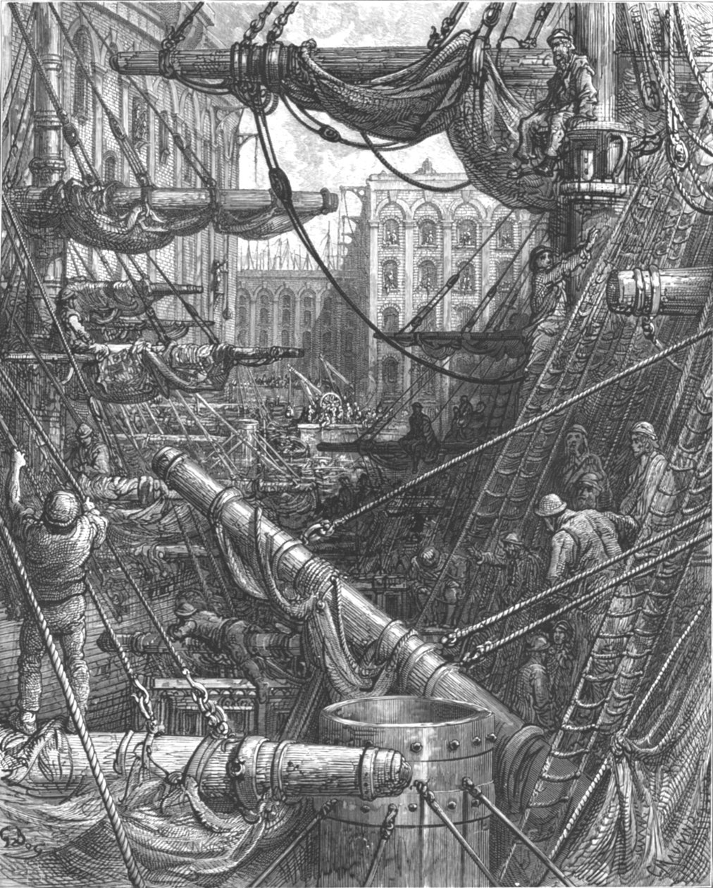 Inside the Docks, 1872 by Gustave Dore