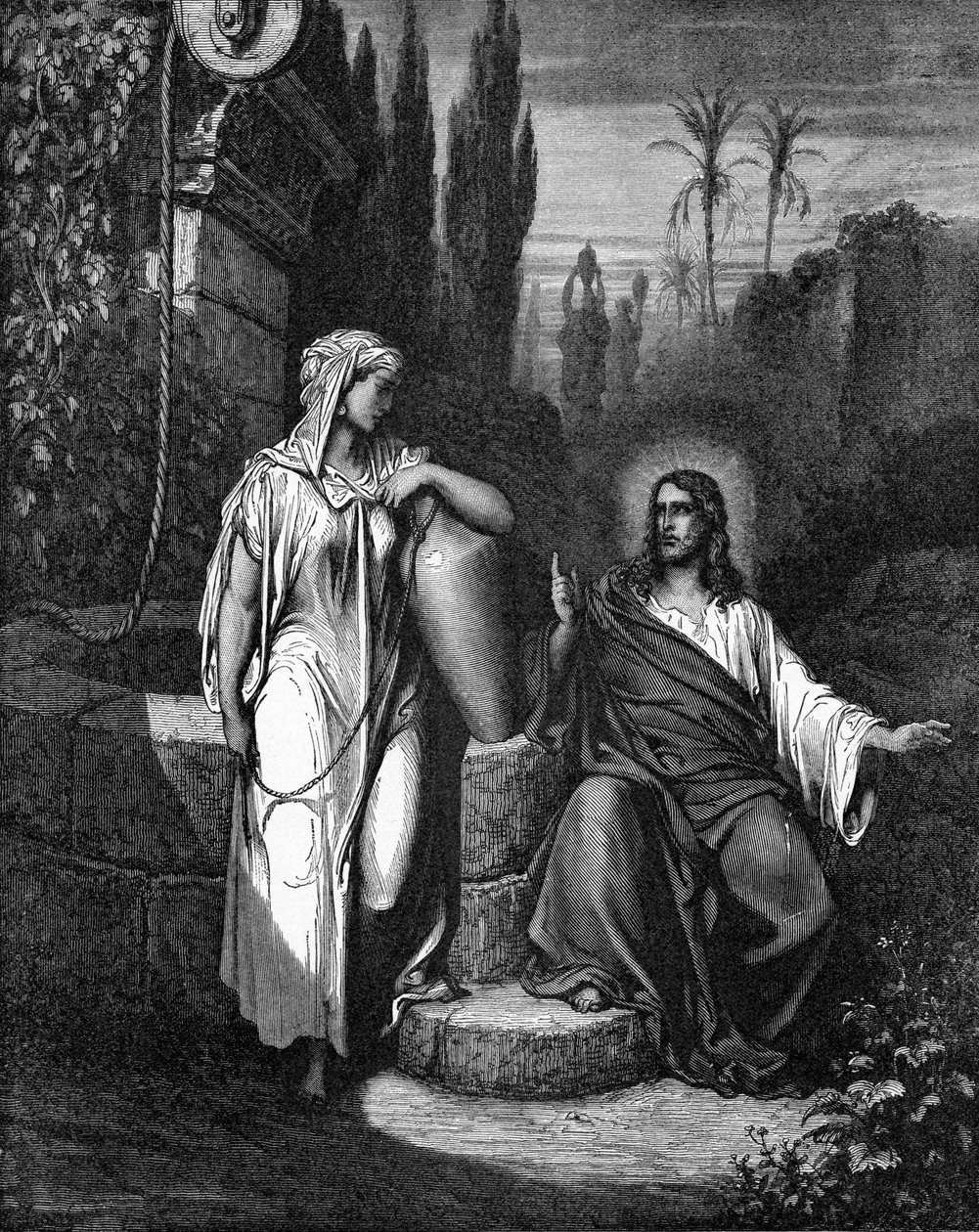 Jesus and the woman of Samaria by Gustave Dore