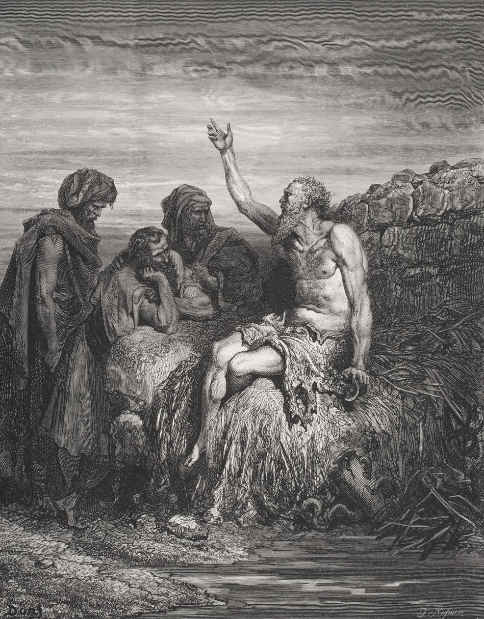Job and his Friends, Job 6:1-4, illustration from Dore
