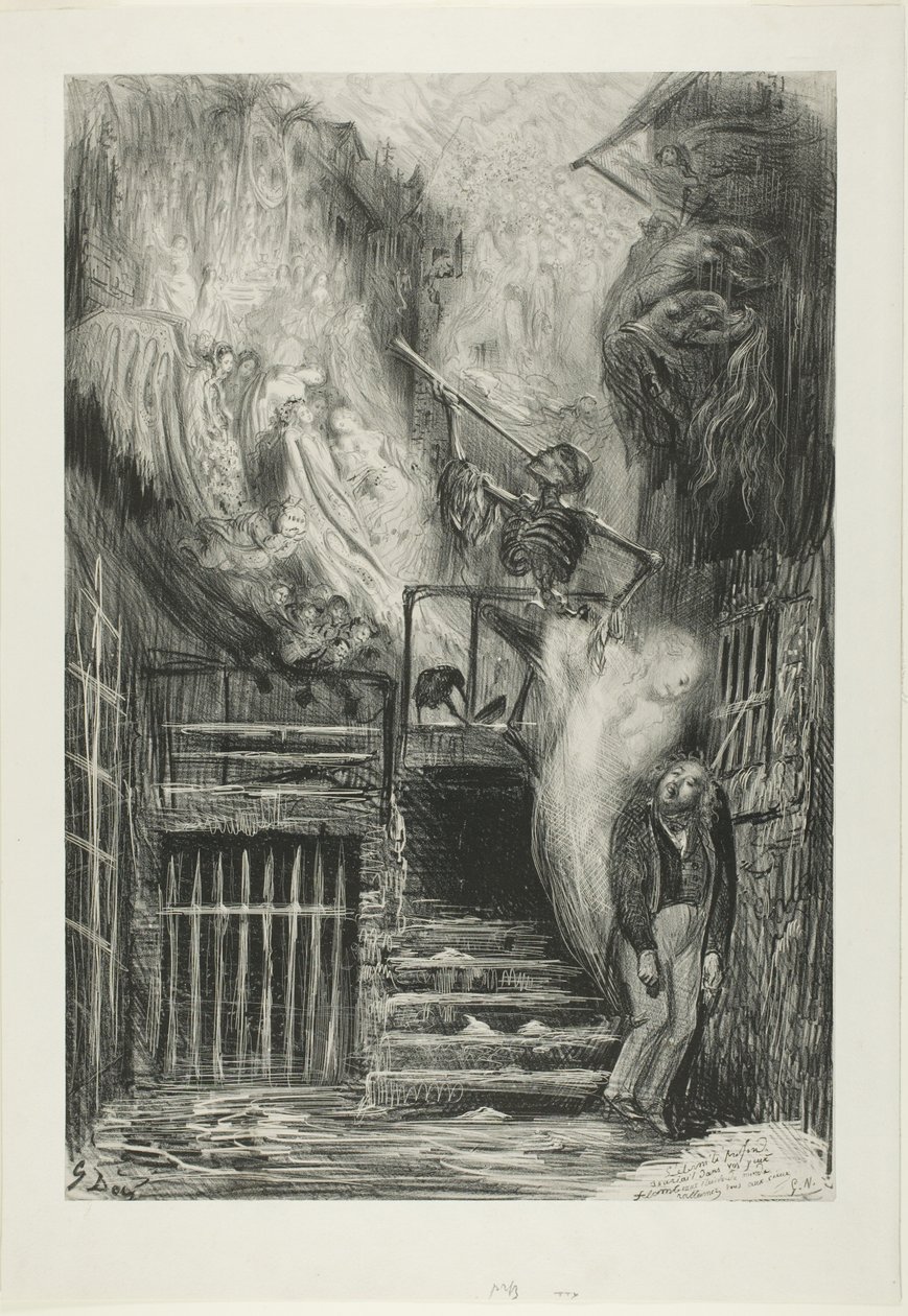 La Rue de la Vieille Lanterne: The Suicide of Gérard de Nerval by Gustave Dore