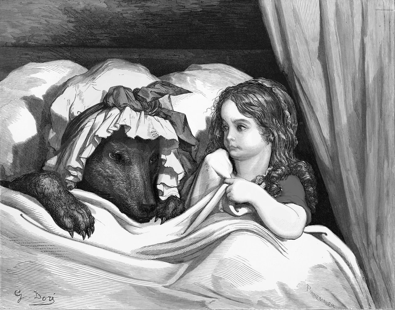 Little Red Riding Hood (engraving) by Gustave Dore