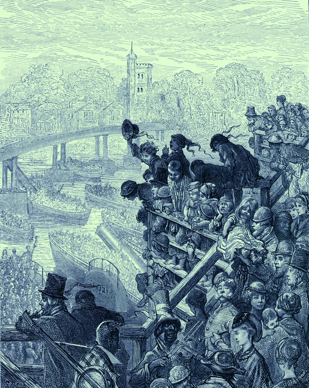 Oxford and Cambridge boat by Gustave Dore